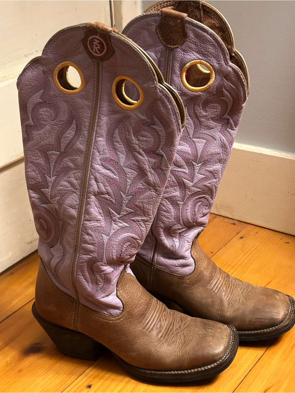 Tony Lama Lavender Purple 3R Leather Square toe  Western Boots